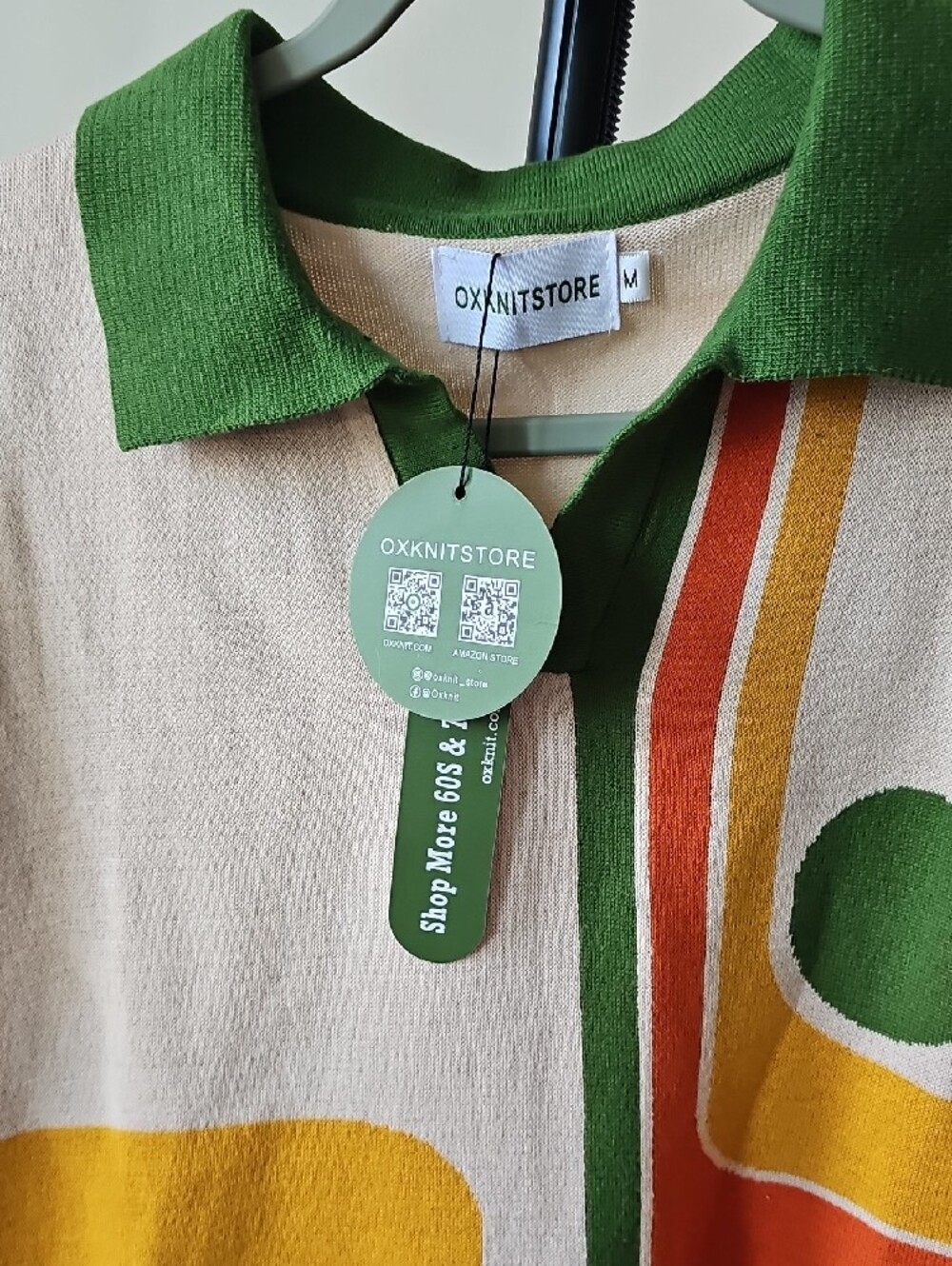 OXKNITSTORE Green Trim Polo Shirt